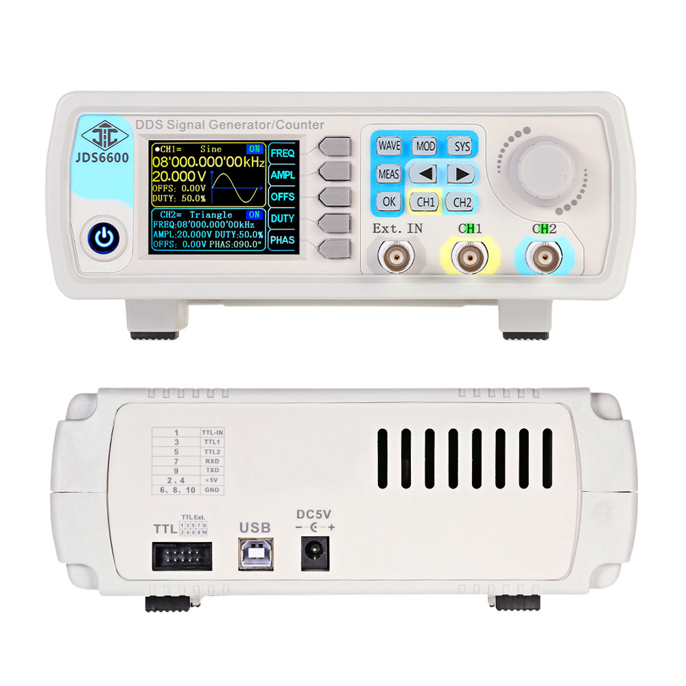 Dual Channel Arbitrary Waveform Function Generator 60Mhz - YAO JDS6600 15/30/40/50/60MHz DDS Functie Signaalgenerator